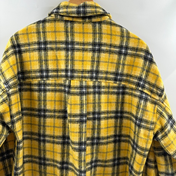 Forever 21 Yellow Plaid Button-Up Jacket Size Medium - Picture 6 of 7